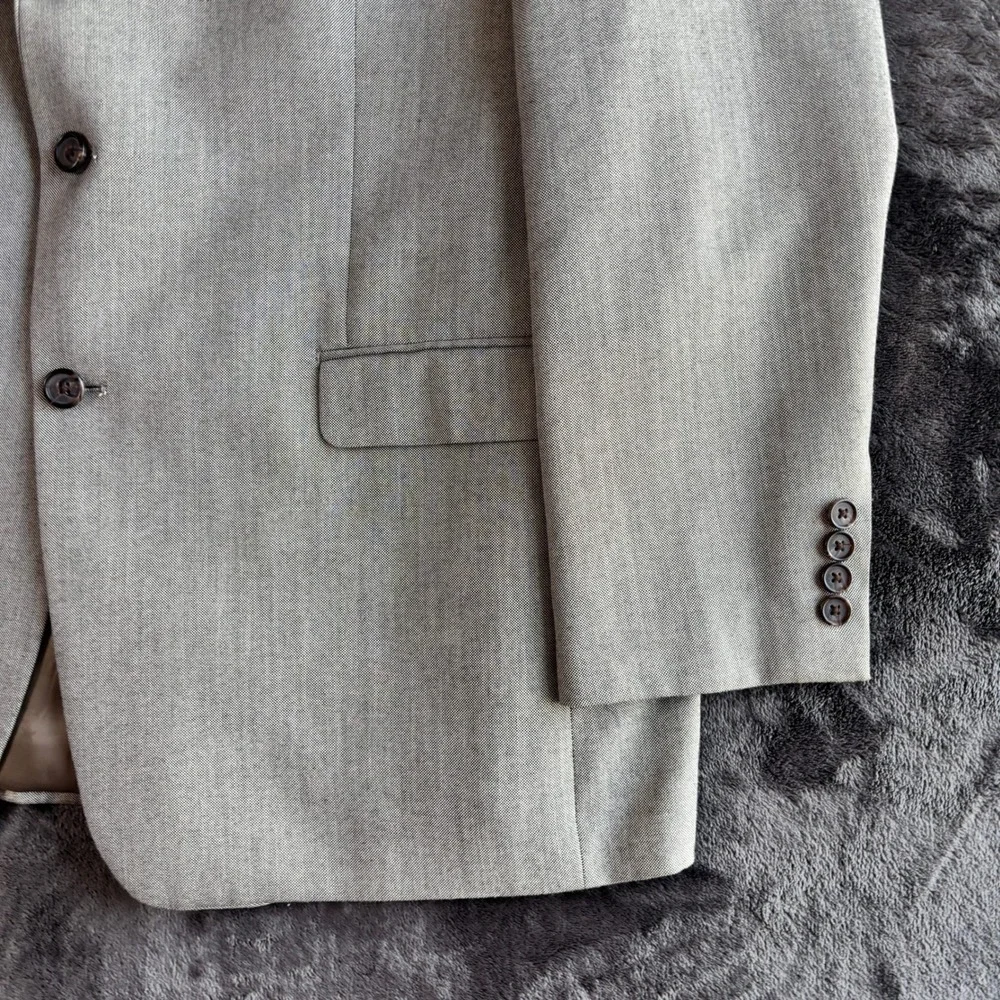 Lauren‎ Ralph Lauren Mens 46L Light Gray Two Button Blazer Macy's Paisley Lining